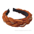 New Style Braid Pleated Fabric Alloy Chain Headband